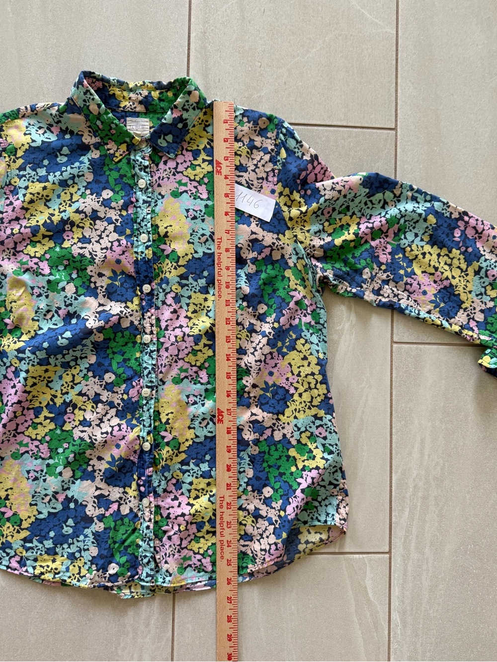J.Crew Floral Button Down Shirt Women L Oversized Cotton Colorful - Picture 9 of 9